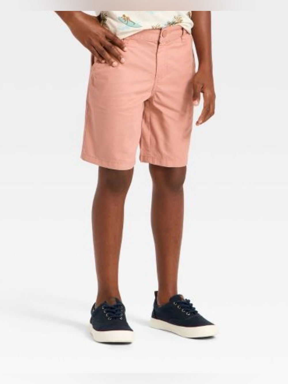 NWT Boy’s Cat & Jack coral Flat Front Shorts Size L (10/12)